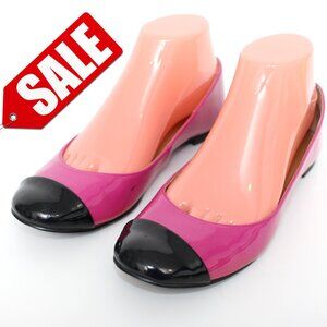 Nine West Faux Patent Leather Cap Toe Flats Sz 7.5